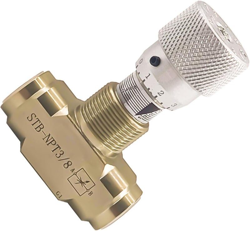 LOSTAR Straight Flow Control Needle Valve for Hydraulic System, Heavy-Duty Carbon Steel Pressure Fittings with 3/8" NPT Connection and Rotatable Knob - Image 5